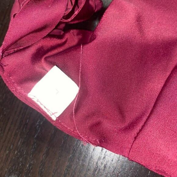 Burgundy Red Strappy Crochet Swim Bikini Bathing Suit Top Women's Size Large - Picture 6 of 7